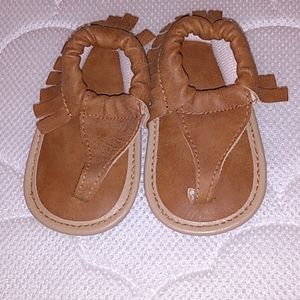 Boho Moccasin Sandals, Infant Size 2